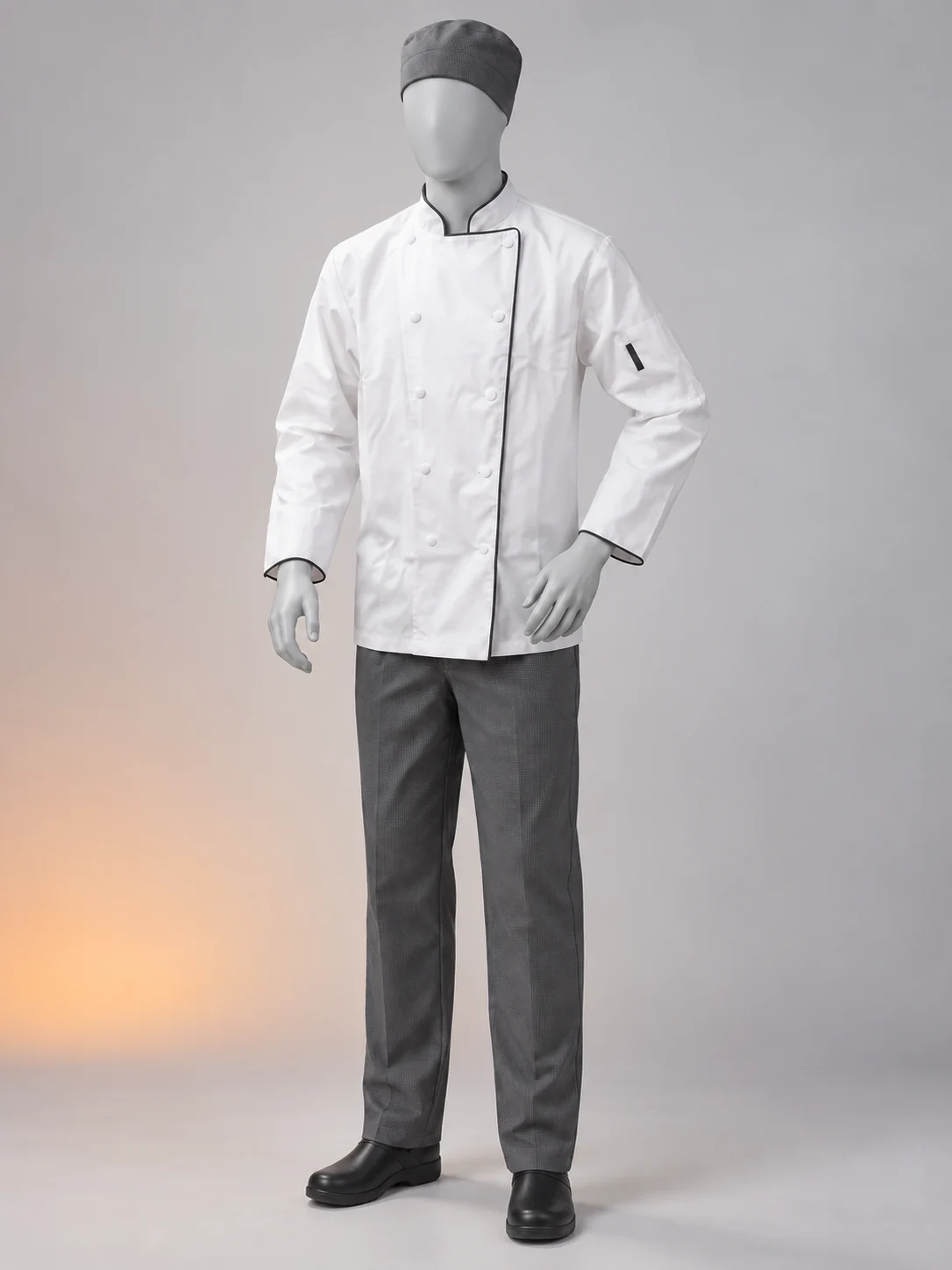 Chef Uniforms shown on a display mannequin